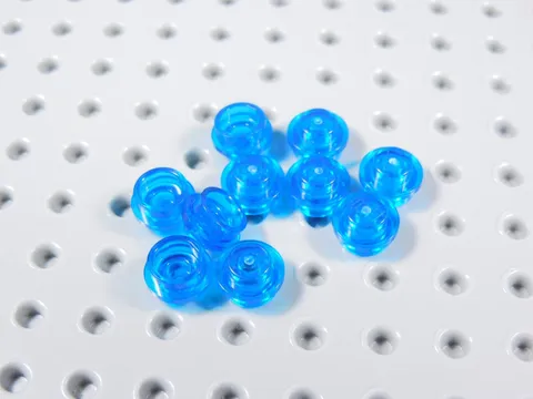 LEGO Lot of 10 Trans Blue 1x1 Round Plates BA