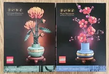 Lego Sets x2 Plum Blossom 10369 & Chrysanthemum 10368 Botanical Collection New