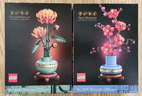 Lego Sets x2 Plum Blossom 10369 & Chrysanthemum 10368 Botanical Collection New