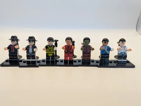 Michael Jackson Set Of 7 Custom Minifigures Music Producer 
