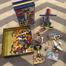 Vintage Lego Lot Minifigure Basic Tote Pack 535 6234 6529 6646 6832 6644 Sets 