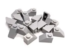 Lego Slope 45 2x1 #3040 - Med. Stone Gray - 18 Pieces