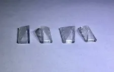 Lego Lot Of 4 Transparent Clear End Ridged Roof Tile 1x2 45 Degree New City 