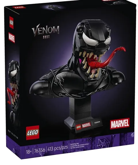 LEGO Marvel Venom Bust Set 76356 413 Pieces 18+ Complete Set