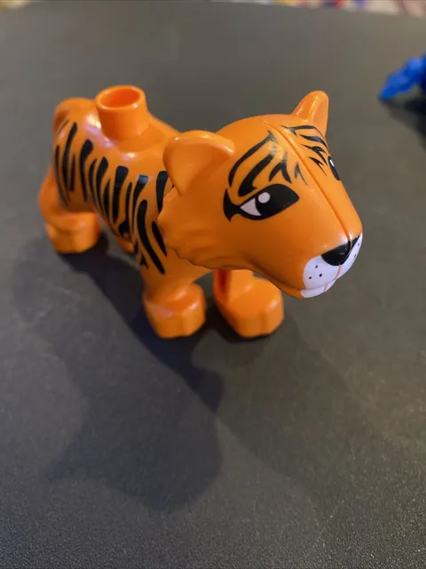 Lego Duplo Tiger Minifigure Figure Zoo Animal Safari Orange Black Stripes Jungle