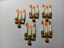 LEGO LOT 5 PEARL GOLD MINIFIGURE UTENSIL CANDLESTICK CANDELABRA W CANDLES #73117