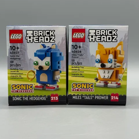 Lego Brickheadz #40627 Sonic the Hedgehog & #40628 Tails Retired New Sealed