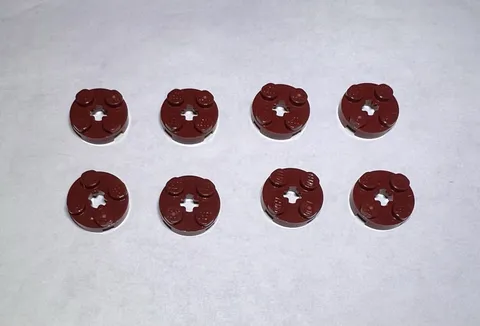 Lego Lot Of 8 Dark Red 2x2 Round Plate Plates New City Part