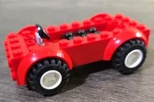LEGO City / Town Red Car Vehicle Base + Wheels.