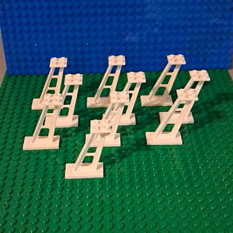 LEGO Support 2 x 4 x 5 Stanchion Inclined (Design ID 4476b) In White. Lot Of 10