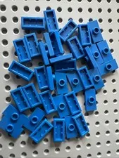 LEGO 15573 Blue Plate Modified 1x2 Stud Groove Bottom Stud Holder Jumper 37pcs