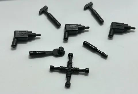 Lego 6426c 11402c Minifigure Black Various Tools lot qty 8