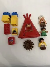LEGO Duplo Vintage Set 2432 Big Chief’s Camp Indian Village Teepee Incomplete