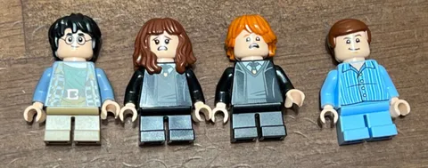 Lego Harry Potter Minifigures Harry Ron Hermoine Dudley w/tail Lot Of 4 minifigs