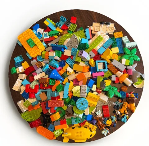 Lot of 289 or Over 7 Lbs Duplo Lego Parts & Pieces From Various Incomplete Sets