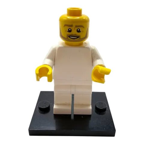 LEGO® Minifigure Head Yellow Man Full Beard Smile Item New Genuine Beige