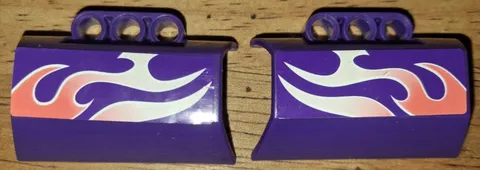 O-1 Lego Lot 2 Dark Purple Panel Engine Block Half 61069 Stickers 8491