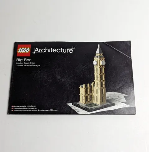 LEGO Architecture Big Ben (21013) Instruction Manual Only No Bricks London