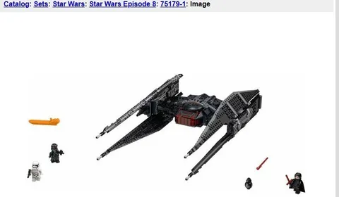 LEGO 75179 Star Wars Star Wars Episode 8 Kylo Ren's TIE Fighter (see description