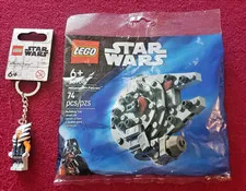 LEGO STAR WARS_854186 Ahsoka Tano Keychain_30708 Millennium Falcon Set_NEW