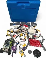 Vintage LEGO Blue Storage Carry Case 1983 + Mixed LEGO Technic Building Lot
