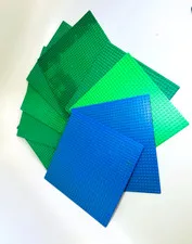 Lot (9) LEGO Baseplates 32x32  Green - Blue- Light Green - #BPL