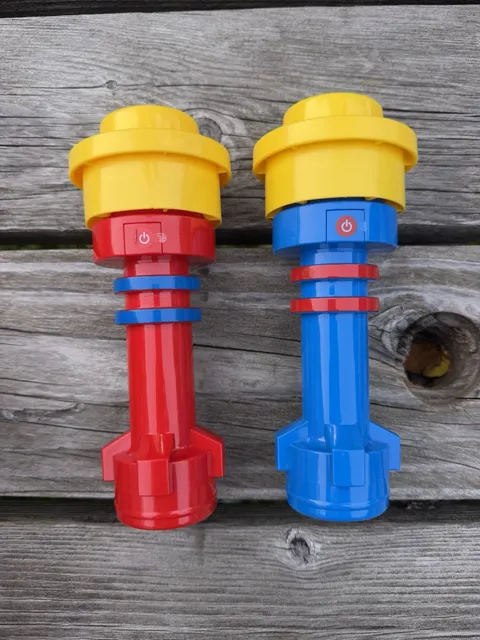 LEGO® Torch Flashlight Red/Blue/Yellow Lot Of 2 Works