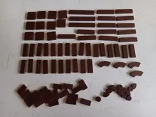 LEGO BULK LOT 88 DARK BROWN SMOOTH TILES 1X1 1X2 1X3 1X4 1X6 2X2