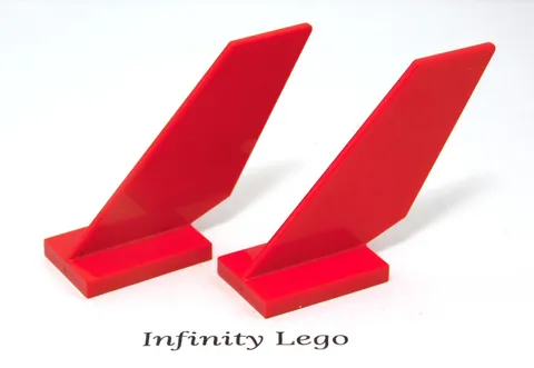 2 LEGO Red Tail 2x4x6 Plane Jet Firefighter Fire Rescue (6239 2509)  2 Pieces