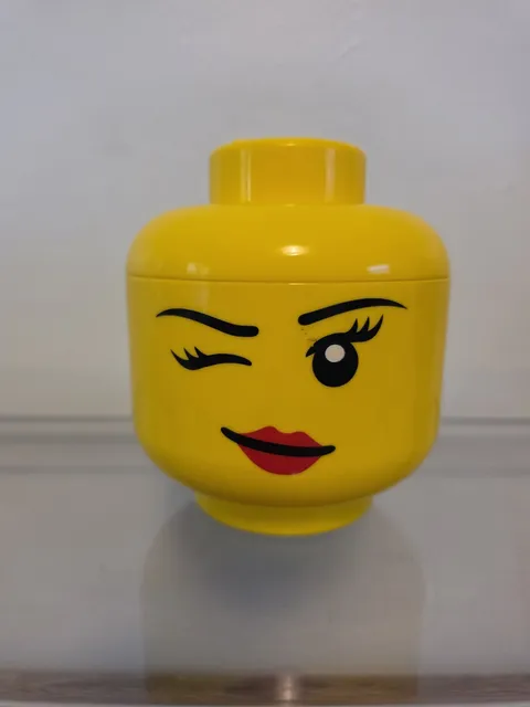Lego Winking Girl Head Mini Storage Small 4.5"