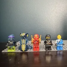 LEGO NINJAGO Minifigure Lot of 5: Kai, Cole, Skales, Ghost warrior, and Jay