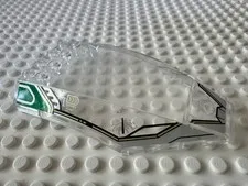 LEGO Windscreen 10x6x2 Curved with Dark Bluish Gray and Green Border 45705pb028