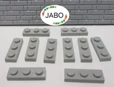 (J7/3/1) LEGO 10 x 3623 Flat Plate 1x3 Old Light Grey