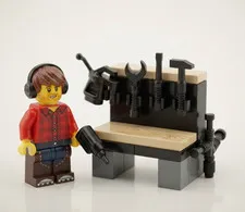 Lego Minifigure Garage Work Bench Auto Tools Hammer Wrench Screwdriver SET W1