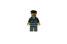 Lego® TRAIN Railway 9V RC Minifig Conductor Engine Driver DARK-BLUE
