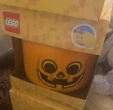 Lego Pumpkin Halloween Storage Mini Figure Head Orange New in Box