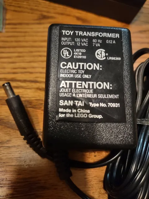 Lego 9V Train Speed Regulator 9V Power Adapter 120V North America SAN TAI