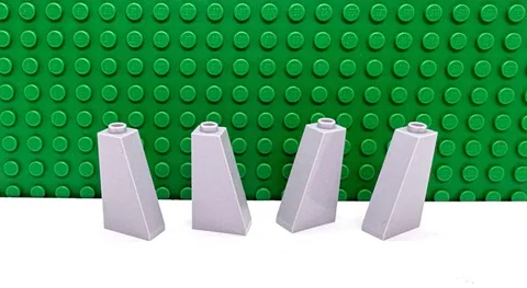 Lego 4 Light Bluish Gray 2x1x3 slopes brick block 75 degree castle wall NEW