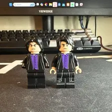 LEGO Harry Potter Minifigures Lot of 2 Black Suit Purple Shirt Black Legs