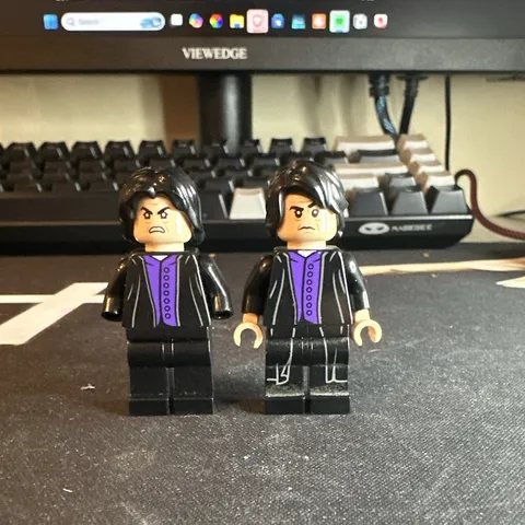 LEGO Harry Potter Minifigures Lot of 2 Black Suit Purple Shirt Black Legs