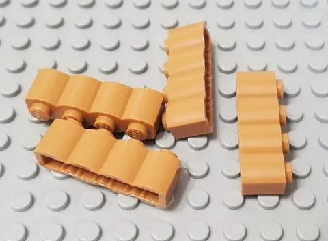 LEGO Lot of 4 Medium Dark Flesh 1x4 Log Brick Pieces