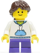 LEGO: Child Girl White Hoodie Dark Purple Legs (twn139)