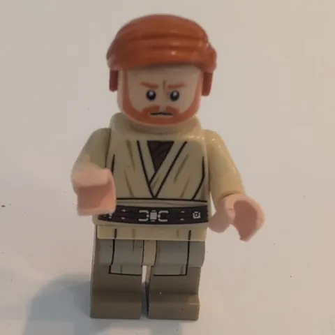 LEGO Obi-Wan Kenobi Minifigure Tan Jedi Robe w/ Reddish Brown Hair & Beard