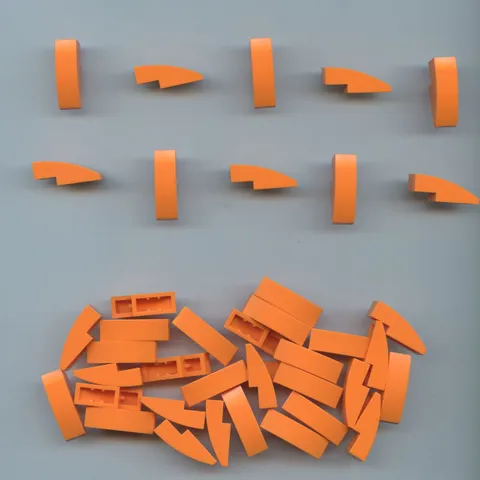 LEGO x 40 Orange Slope, Curved 3 x 1 50950
