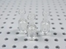 LEGO Lot of 3 Trans Clear Wine Bottle Accessory Minifig BV