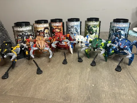 Lego Bionicle VISORAK (8742 ~ 8747) Makuta Rahi Spiders in Canisters + Manuals