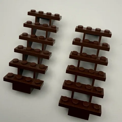 Lego Reddish Brown Stairs 7 x 4 x 6 Straight Open Lot Of 2 - #30134