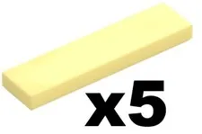 Lego New Bright Light Yellow Tile 1 x 4 Studs Flat Smooth Qty 5 Part 2431 D865