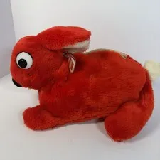 VINTAGE 1984 LEGO DUPLO RED BUNNY RABBIT PURSE BAG ZIPPER POUCH BLOCKS STORAGE