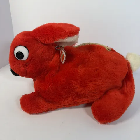 VINTAGE 1984 LEGO DUPLO RED BUNNY RABBIT PURSE BAG ZIPPER POUCH BLOCKS STORAGE